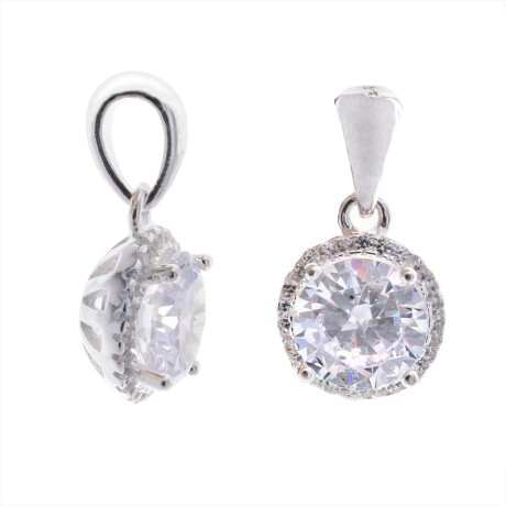 Conjunto de caravanas y colgante de plata 925 con circonias. Conjunto de caravanas y colgante de plata 925 con circonias.