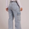 Pantalon Dama Jean Cargo Rusy Azul Claro