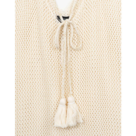 Kaftan Largo Calado Blanco Crudo