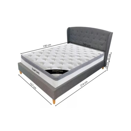 Sommier 2 plazas Hamptons Hybrid Rhodium con respaldo Sommier 2 plazas Hamptons Hybrid Rhodium con respaldo