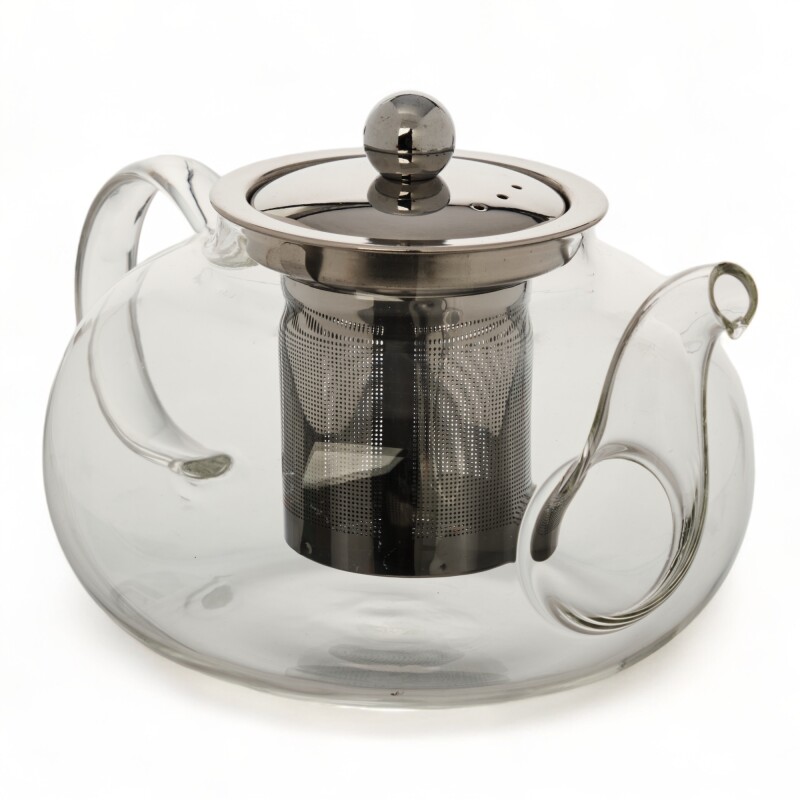 Tetera De Vidrio Borosilicato 800ml Con Filtro Acero Inoxidable Sin Color
