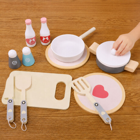 Cocina De Madera Infantil Con Microondas Y Accesorios Blanco