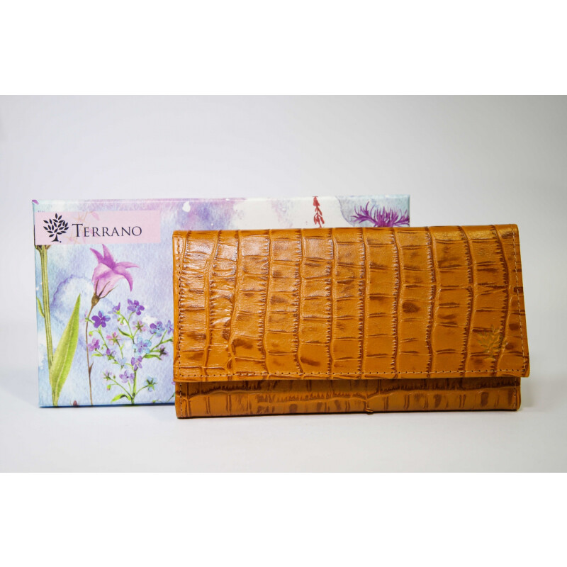 Monedero de cuero Brandy