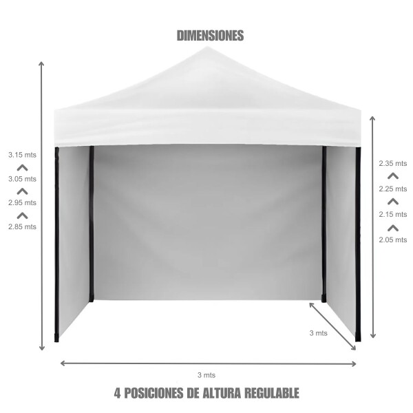 Gazebo Plegable con Paredes 3x3 Para Playa o Jardín Autoarmable Color Blanco Gazebo Plegable con Paredes 3x3 Para Playa o Jardín Autoarmable Color Blanco