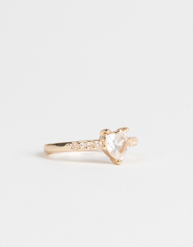 Anillos Chicos Anillo Mediano Y Grande Con Corazon - Dorado