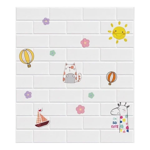 Revestimiento Pared Diseño Fácil Colocación 3d 70x77cm Color Variante Animales