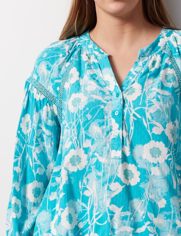 Blusa Puntilla TURQUESA/MULTI