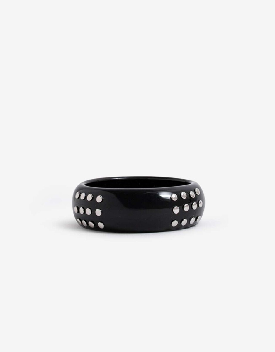 Brazalete Resina Con Tachas - Plateado Rodio 