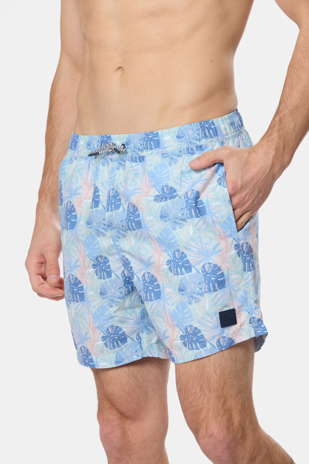 SHORT DE BAÑO ESTAMPADO Celeste
