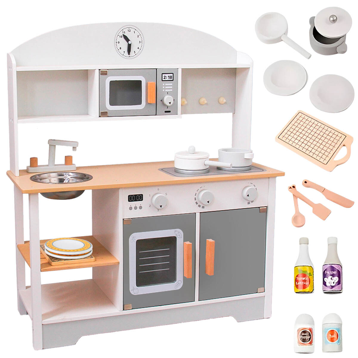 Cocina De Madera Completa De Calidad + Horno + Micro 