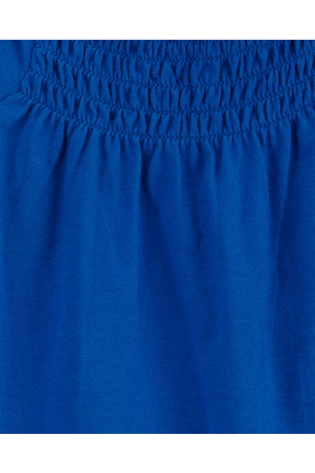 Set dos piezas de algodón, pantalón y body con fruncido, azul Set dos piezas de algodón, pantalón y body con fruncido, azul