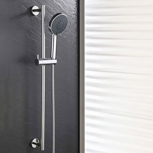 BARRAL DE DUCHA METAL DESLIZANTE BRILLO CROMO 70CM ACERO CROMO