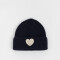 Gorro Romántico Gorro Tejido Con Corazón - Azul Medio