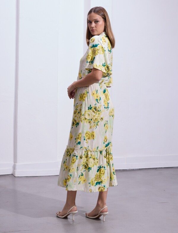 Vestido Maxi Printed MULTI/AMARILLO