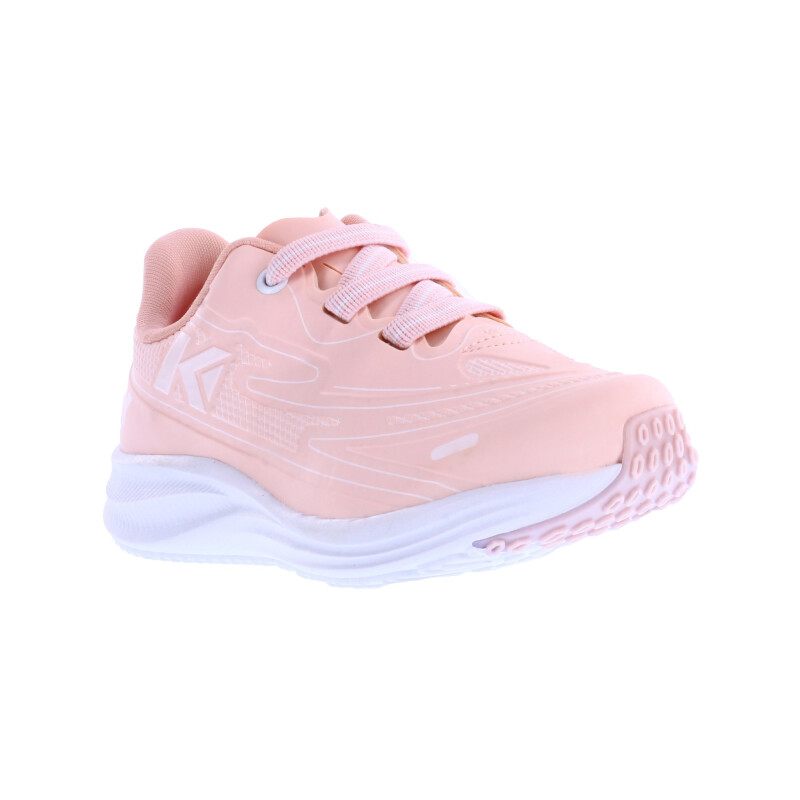 Championes de Niña KIDY acordonado con diseño en contraste Nude - Blanco