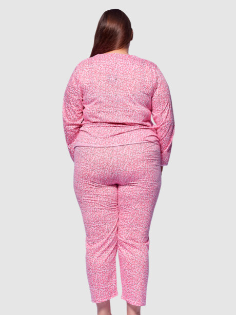 Pijama manga larga algodón India Rosa