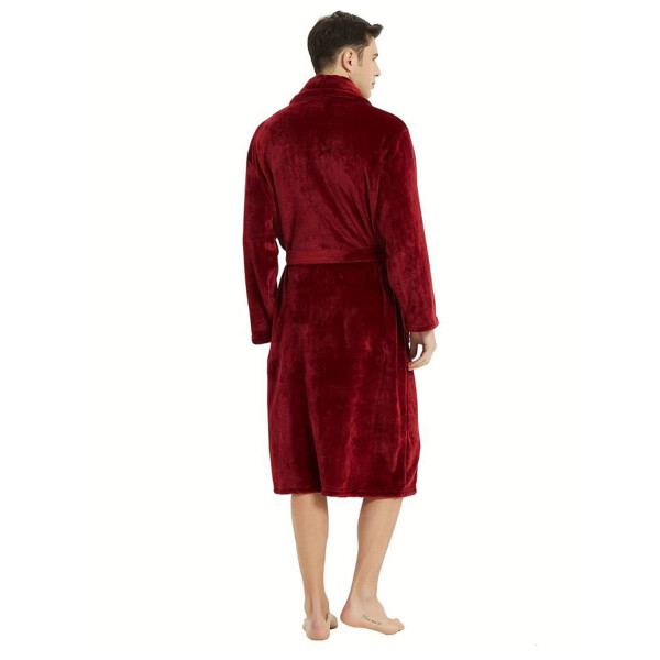 Bata de Baño Salida Ducha Tela Sherpa Suave Adulto Unisex Variante Color Bordo