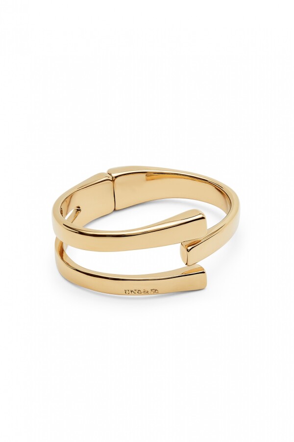 PULSERA RIGIDA DE ALEACIÓN DE METALES BAÑADA EN ORO DE 18K Pulsera