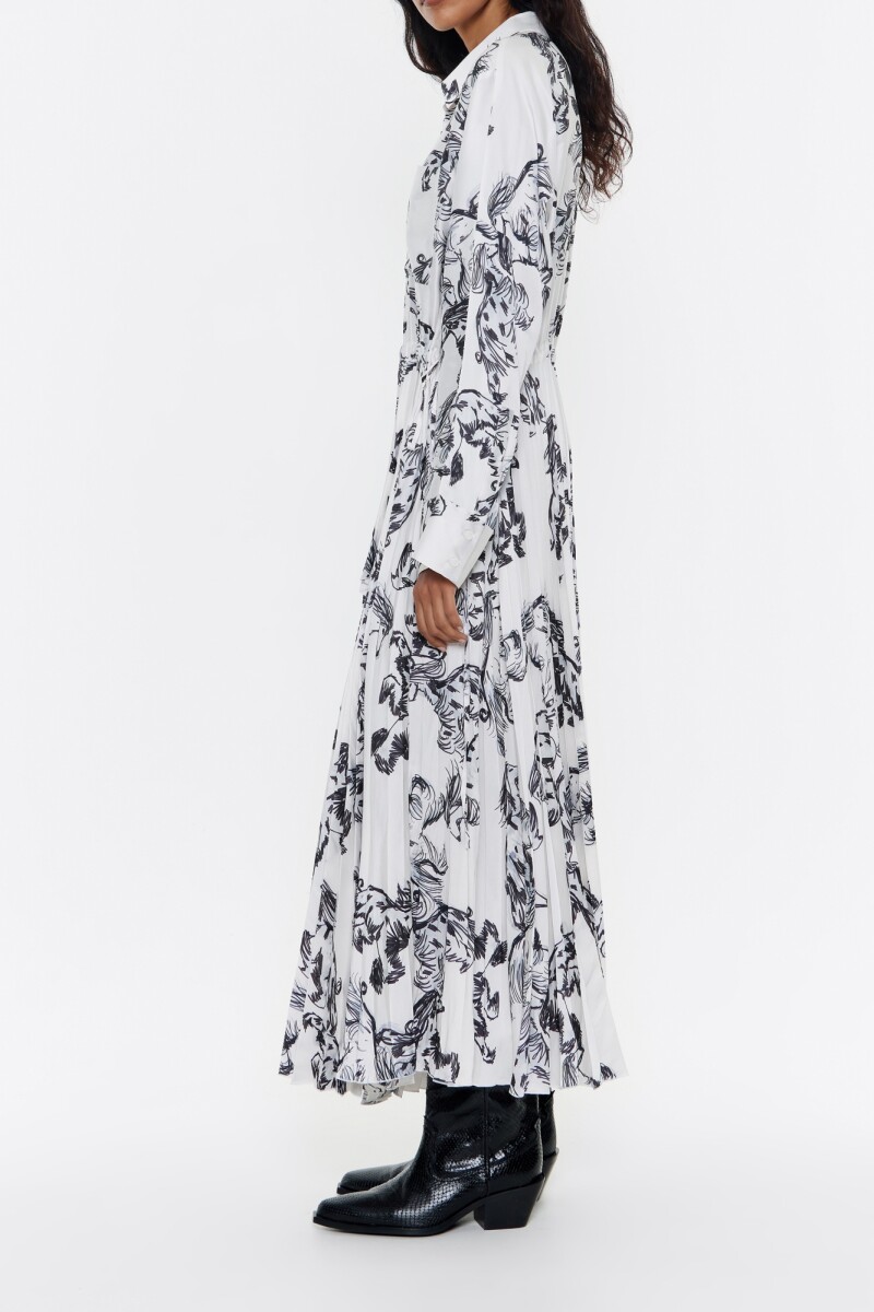 VESTIDO CAMISERO PLISADO Gris