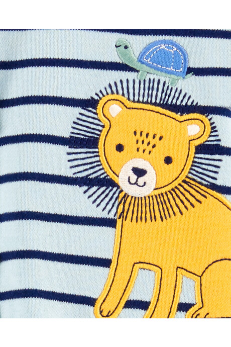 Pijama una pieza de algodón con pie estampa león Pijama una pieza de algodón con pie estampa león