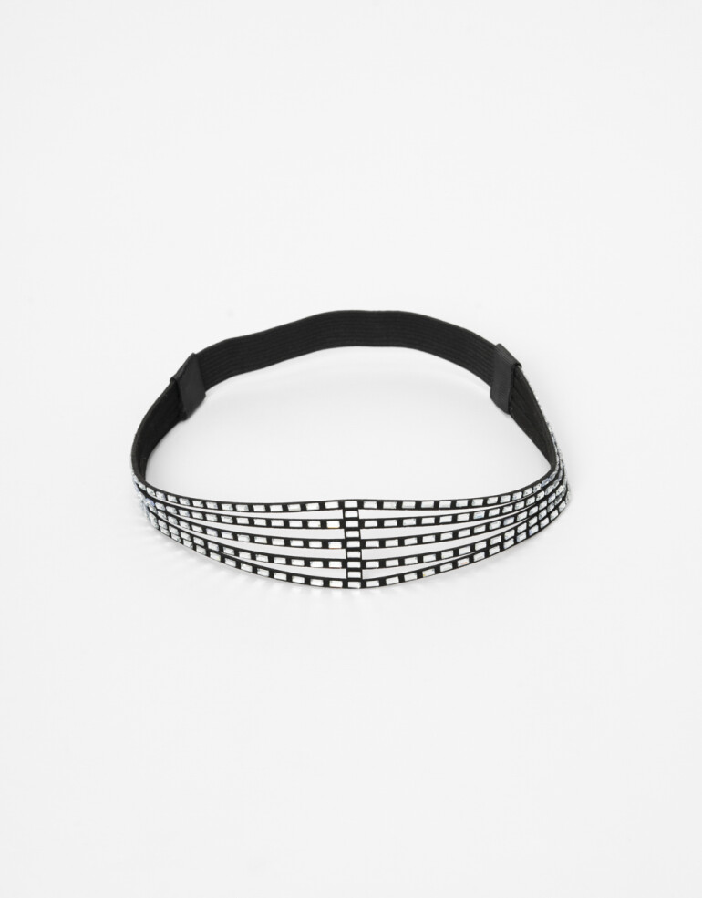 Vinchas Flexibles Halloween Vincha Flexible Con Strass "halloween" - Negro