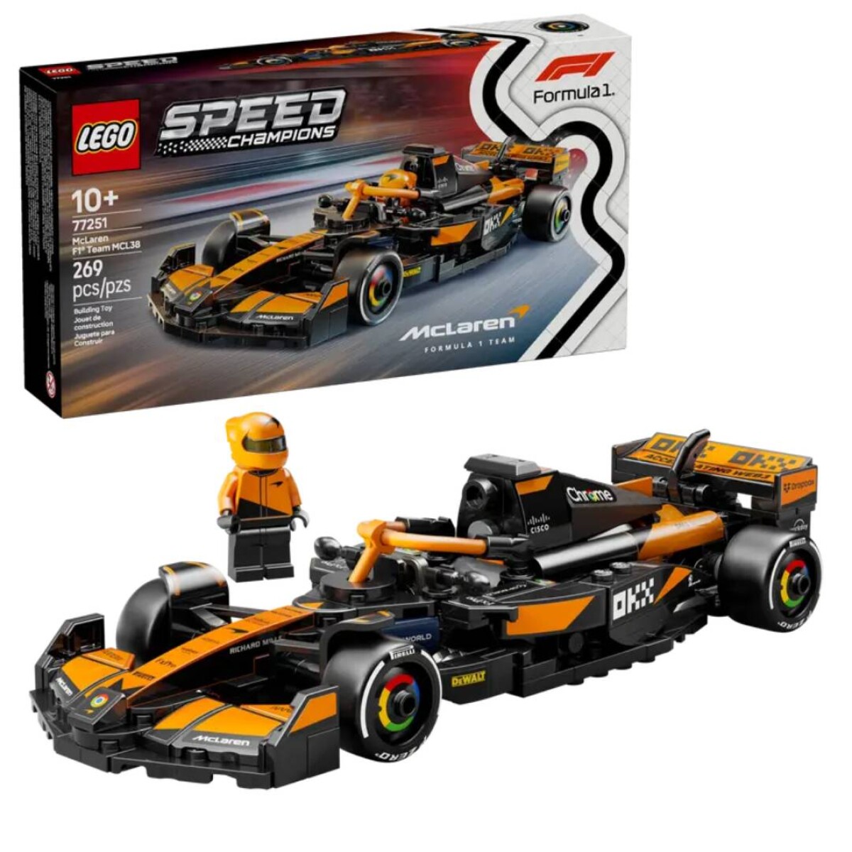 Lego Speed Champions Auto de Carreras Mclaren F1 Team MCL38 269 Piezas 10+ - Lego Boys 