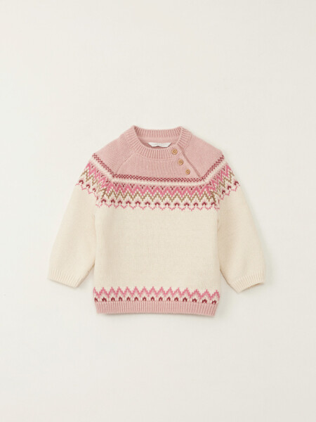 Buzo punto intarsia Crudo