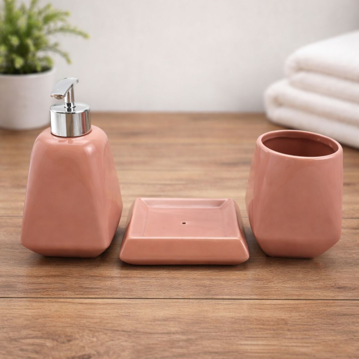 DISPENSADOR DE JABON DE CERAMICA 3 PIEZAS 