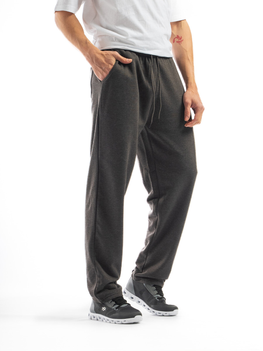 Pantalón Felpa Clásico - Gris Oscuro Melange 