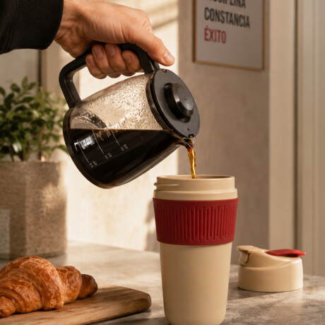 Vaso térmico con tapa hermética 450ml Rojo