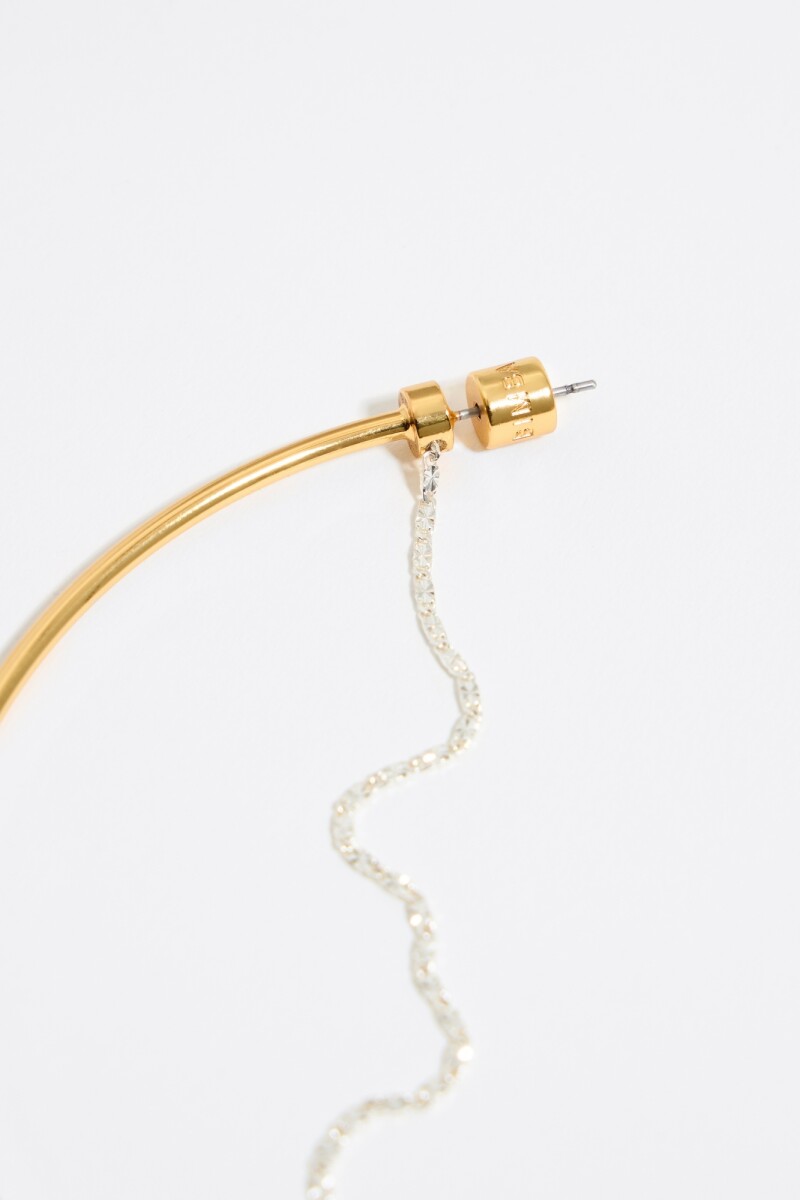 PENDIENTES ARO MAXI Y CADENA Oro