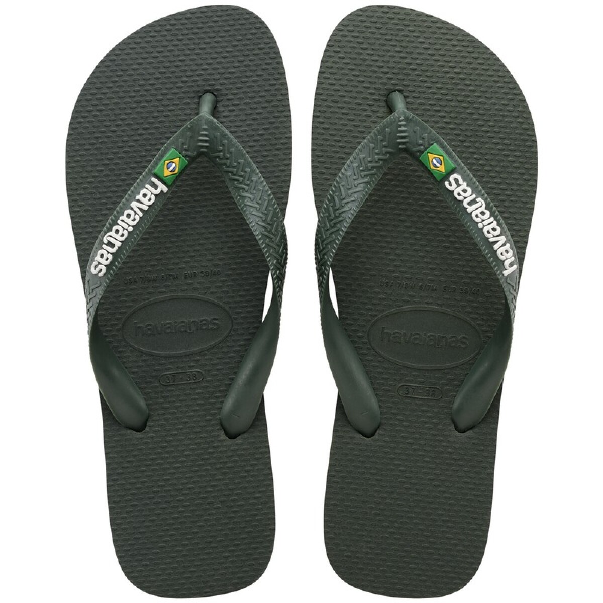 Ojotas Havaianas Brasil Logo - Verde 