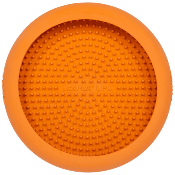 Plato Alfombra Lamer Anti Ansiedad Estres Comida Perro Gato Variante Color Naranja