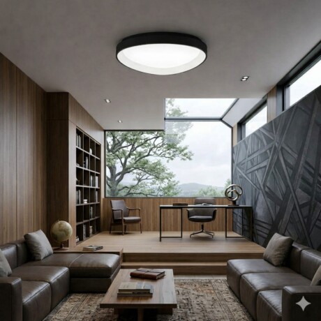 Plafón LED, Diseño triangular, Dimerizable 48W 65CM NEGRO