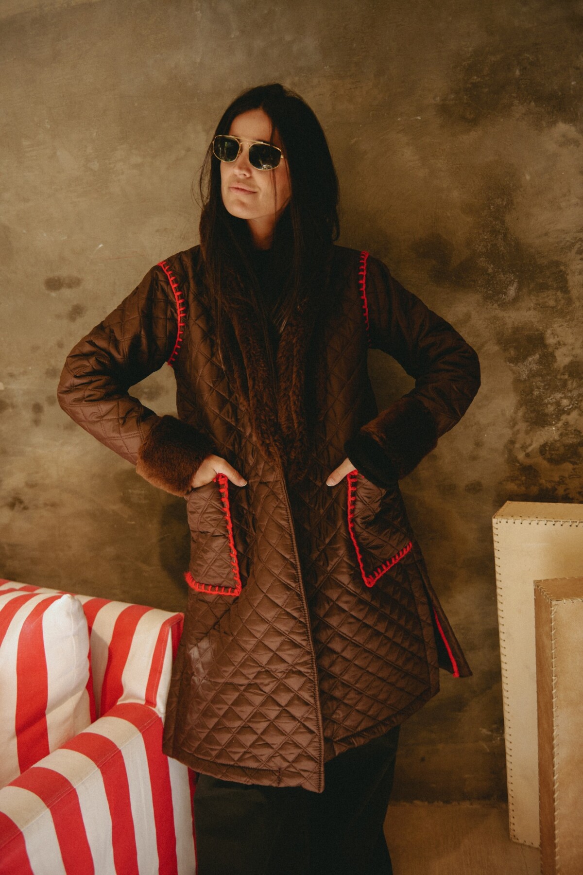Macchiato Coat Long Chocolate