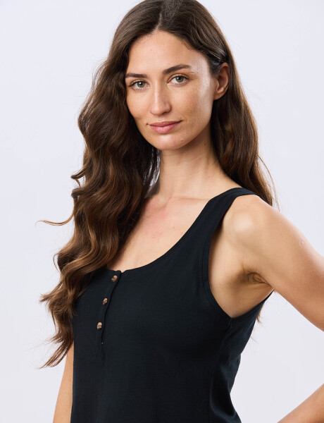 MUSCULOSA BÁSICA DE ALGODÓN Negro