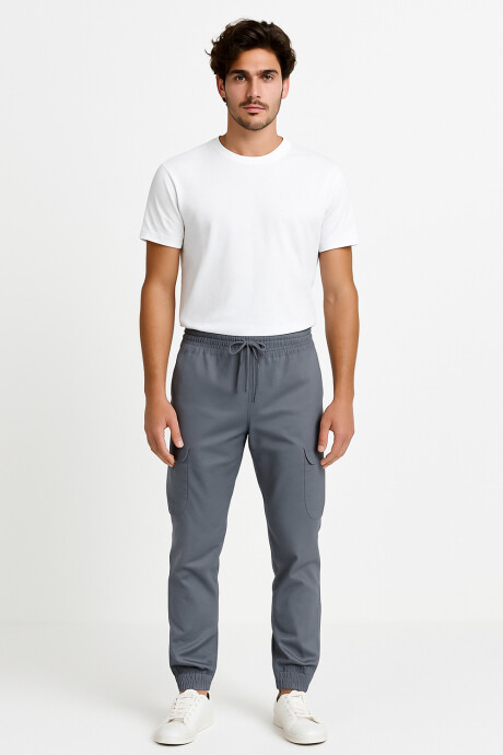 Pantalon Lastic Gris Topo