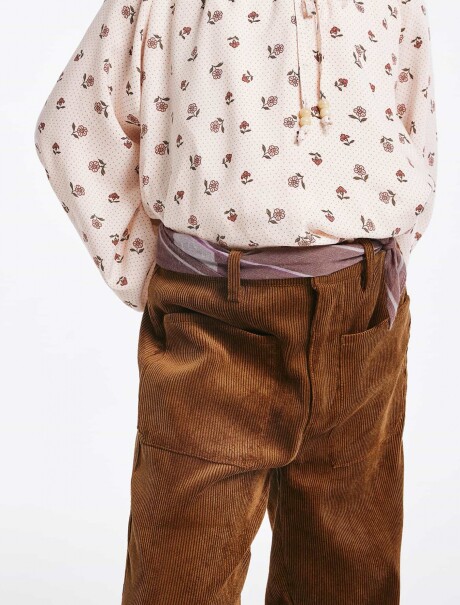 PANTALÓN DE PANA CON BOLSILLOS MARRÓN