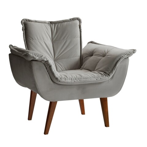 SILLON Butaca EROS Poltrona con asiento y espaldar de espuma revestido en terciopelo - Jolie Prata SILLON Butaca EROS Poltrona con asiento y espaldar de espuma revestido en terciopelo - Jolie Prata