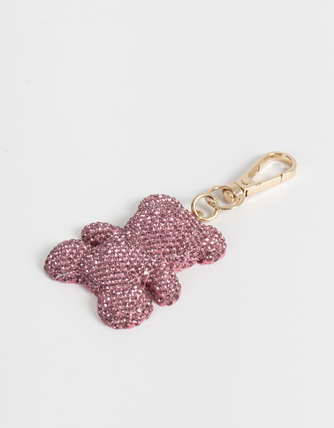 Llavero Glitter Llavero Y Charm De Osito Strass - Fucsia Medio
