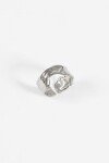 Anillo irregular acero ajustable plateado