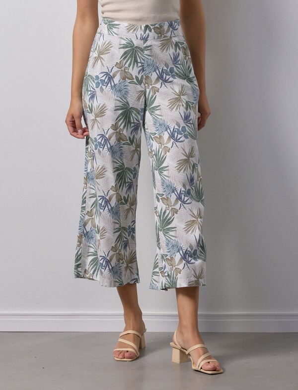 Pantalon Lino Crop CRUDO/MULTI