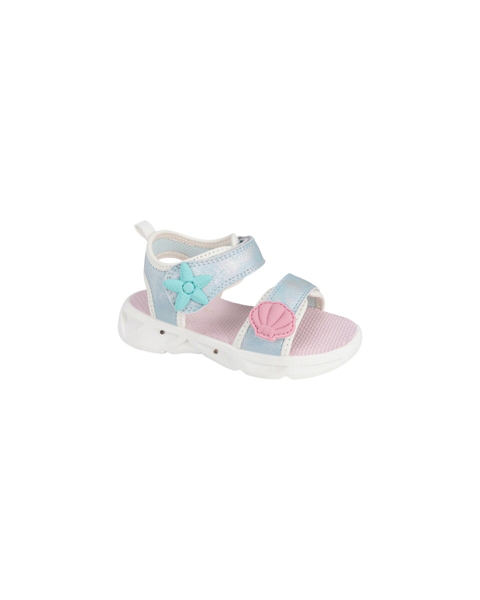 Sandalias con luces y brillo, celestes 