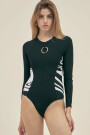 LONG SLEEVE ONE PIECE Black Rib