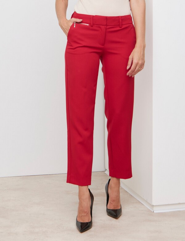 Pantalon Zip ROJO