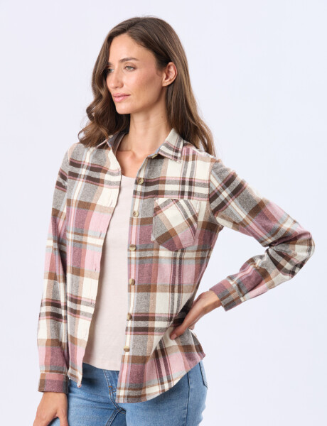 CAMISA VIYELA CUADROS Marron