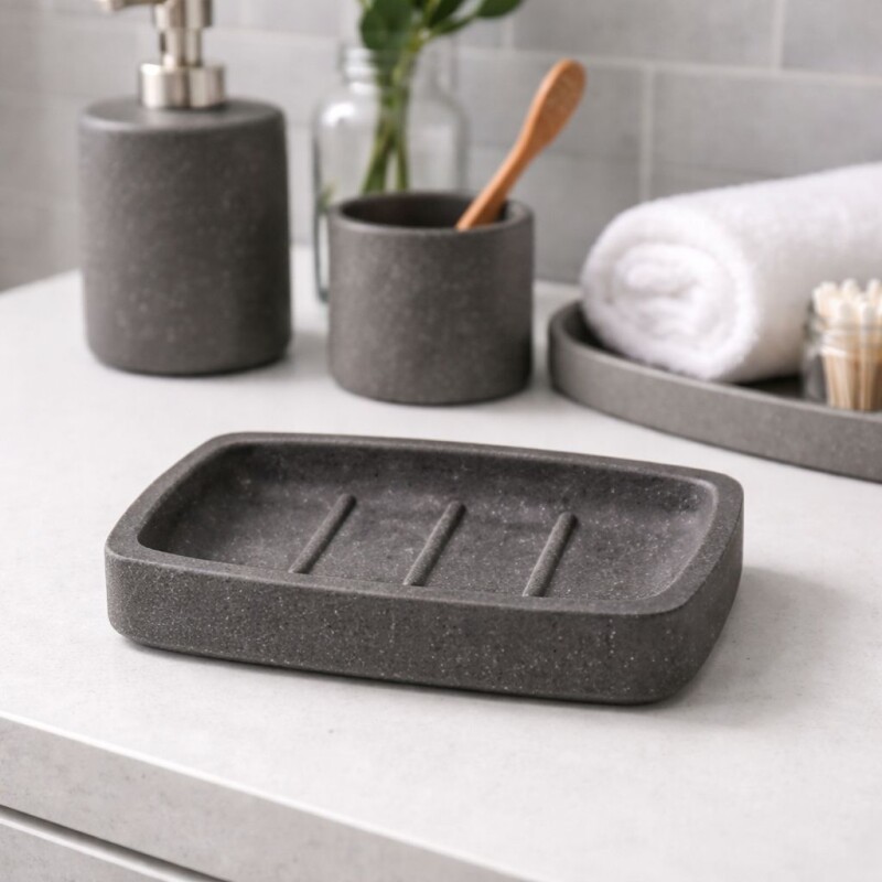 Jabonera para Baño Gris