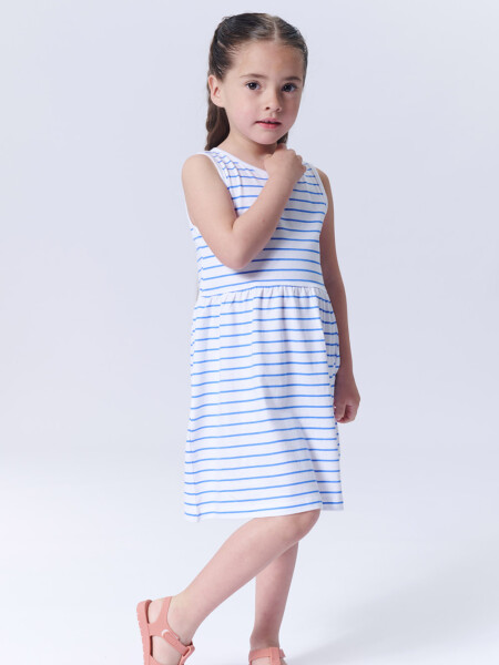 Vestido musculosa Rayado Azul