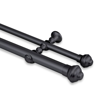 Barrote cortina doble de metal 2 Metros + 2 Soportes GRIS OSCURO