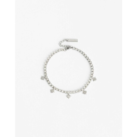 Pulsera De Acero Con Cubic Plateado
